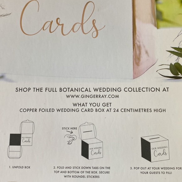 Ginger Ray Wedding Card Box. Rose Gold & White. - Picture 4 of 6